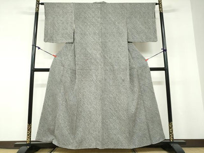 平和屋着物●大変加工の良い総絞り小紋　黒地　正絹　逸品　DABD9934ud