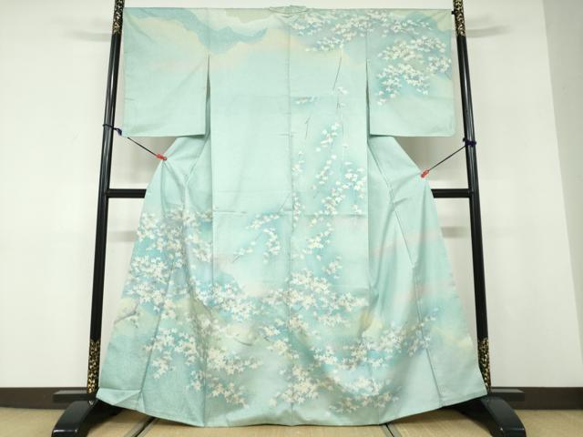 平和屋着物●訪問着　枝楓文　暈し染め　正絹　逸品　DABD9935ud