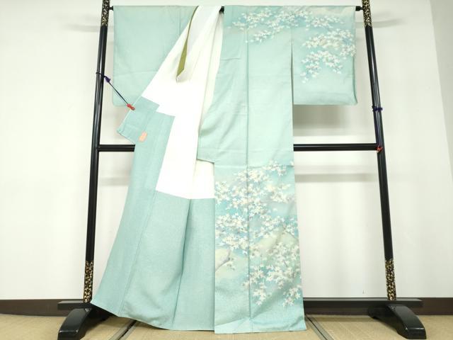 平和屋着物●訪問着　枝楓文　暈し染め　正絹　逸品　DABD9935ud