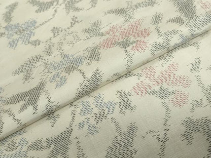 平和屋着物●本場大島紬　白大島　更紗花唐草文　正絹　逸品　DABD9937ud