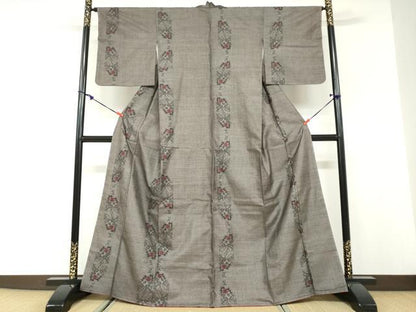 平和屋着物●本場大島紬　9マルキ　飾花文　正絹　逸品　未使用　DABD9938ud