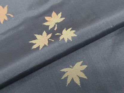 平和屋着物●訪問着　作家物　紬地　舞葉文　楓　正絹　逸品　DABD9939ud