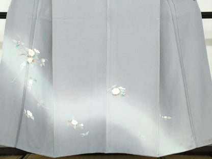 平和屋着物●訪問着　友禅　枝花文　暈し染め　正絹　逸品　DABD9943ud
