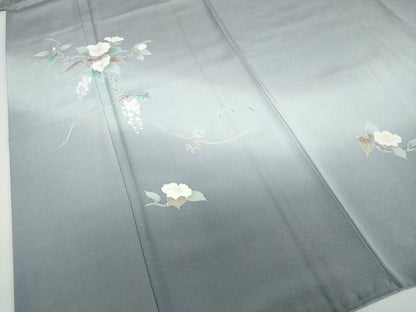 平和屋着物●訪問着　友禅　枝花文　暈し染め　正絹　逸品　DABD9943ud