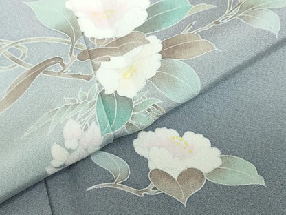 平和屋着物●訪問着　友禅　枝花文　暈し染め　正絹　逸品　DABD9943ud