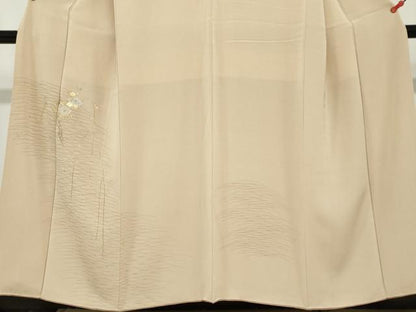 平和屋着物●訪問着　竹屋町刺繍　草花文　枝椿　金彩　正絹　逸品　DABD9948ud