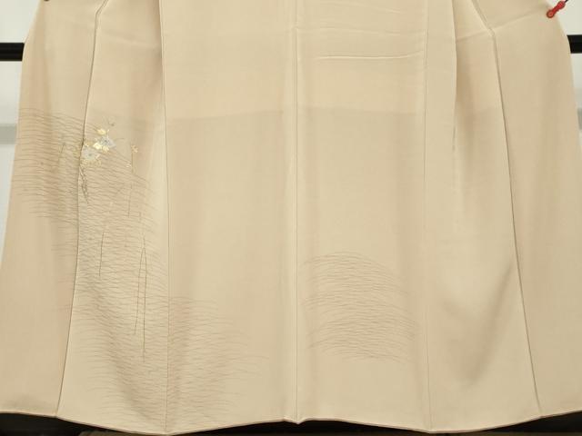 平和屋着物●訪問着　竹屋町刺繍　草花文　枝椿　金彩　正絹　逸品　DABD9948ud