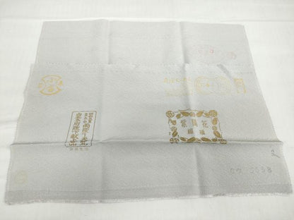 平和屋着物●上質な色無地　作家物　暁鼠色　紫陽花縮緬　反端付き　正絹　逸品　未使用　DABD9950ud