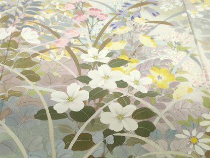 平和屋着物●訪問着　作家物　手描き　草花文　暈し染め　正絹　逸品　未使用　DABD9952ud