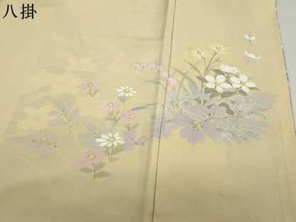 平和屋着物●訪問着　作家物　手描き　草花文　暈し染め　正絹　逸品　未使用　DABD9952ud