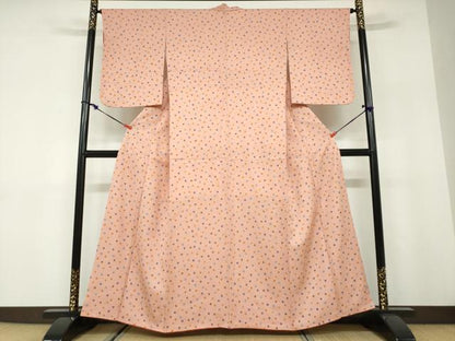 平和屋着物●上質な小紋　抽象丸文　正絹　逸品　DABD9953ud