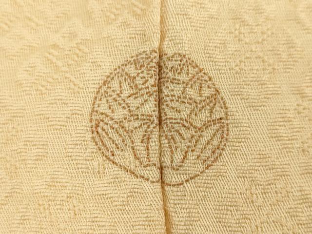 平和屋着物●上質な色無地　菱地紋　萱草色　正絹　逸品　DABD9955ud