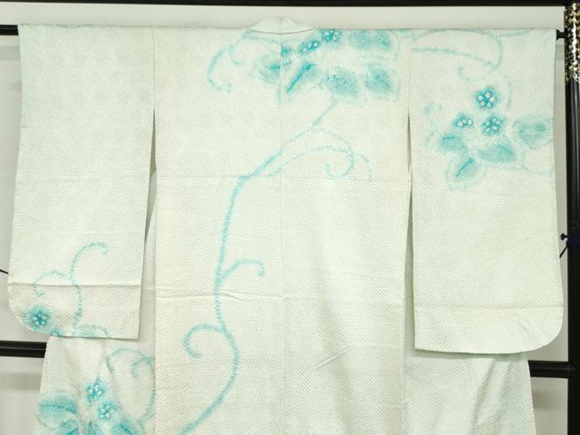 平和屋着物●小振袖　二尺袖　総絞り　草花文　正絹　逸品　DABD9958ud