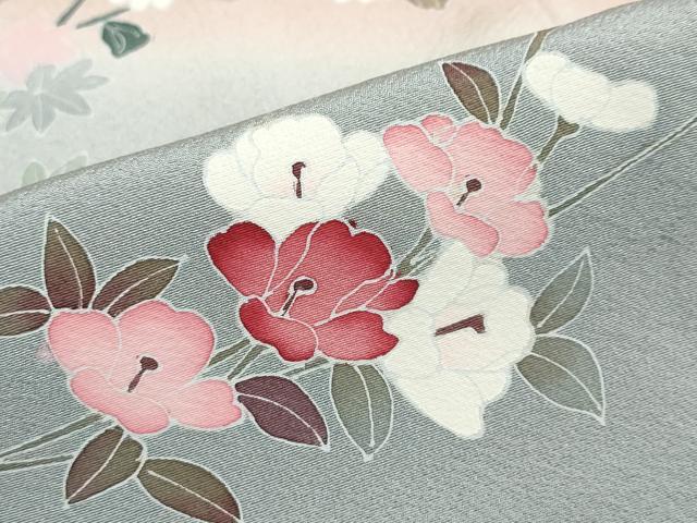 平和屋着物●京加賀友禅　百貫達雄　訪問着　花鳥文　暈し染め　正絹　逸品　DABD9959ud