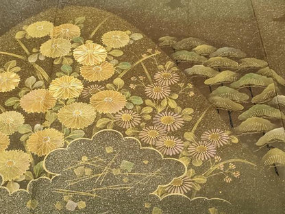 平和屋着物●訪問着　手描き　駒刺繍　雲取り草花文　暈し染め　金銀彩　正絹　逸品　未使用　DABD9960ud