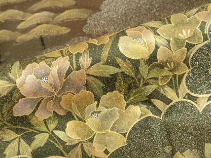 平和屋着物●訪問着　手描き　駒刺繍　雲取り草花文　暈し染め　金銀彩　正絹　逸品　未使用　DABD9960ud