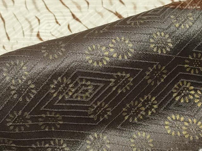 平和屋着物●訪問着　刺繍　絞り　流水草花文　金彩　正絹　逸品　未使用　DABD9961ud