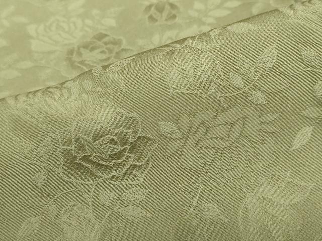 平和屋着物●上質な色無地　薔薇地紋　柳茶色　正絹　逸品　未使用　DABD9966ud
