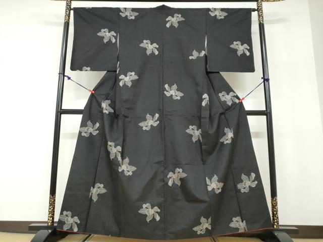 平和屋着物●本場大島紬　7マルキ　地空き　舞花文　正絹　逸品　DABD9967ud