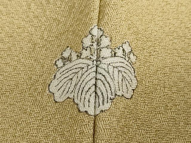 平和屋着物●上質な色無地　作家物　吉祥草花地紋　榛色　正絹　逸品　DABD9968ud