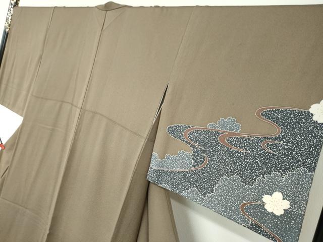 平和屋着物●染色の魔術師　染乃座・大久保玄才　そめのざ玄才　訪問着　流水舞桜文　金彩　正絹　逸品　DABD9970ud