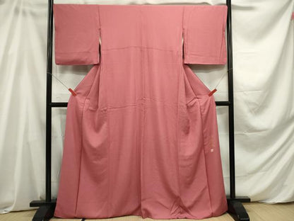 平和屋着物■上質な色無地 作家物 霞地紋 蘇芳色 正絹 逸品 DABE0005ya