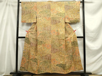 平和屋着物■上質な小紋　吉祥花文　正絹　逸品　DABE0006ya