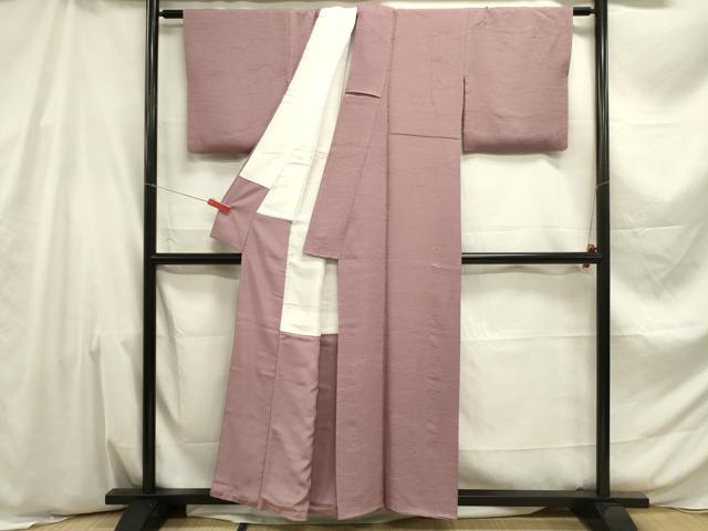 平和屋着物■上質な色無地　芝草地紋　正絹　逸品　DABE0014ya