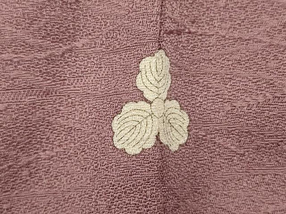 平和屋着物■上質な色無地　芝草地紋　正絹　逸品　DABE0014ya