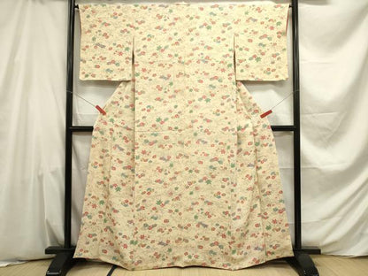 平和屋着物■上質な小紋 風景花文 正絹 逸品 DABE0016ya