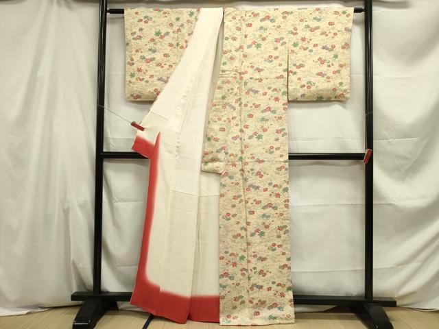 平和屋着物■上質な小紋 風景花文 正絹 逸品 DABE0016ya