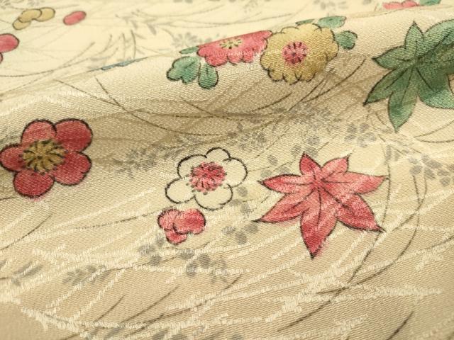平和屋着物■上質な小紋 風景花文 正絹 逸品 DABE0016ya
