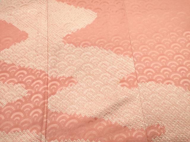 平和屋着物■訪問着　絞り　霞青海波　正絹　逸品　DABE0020ya