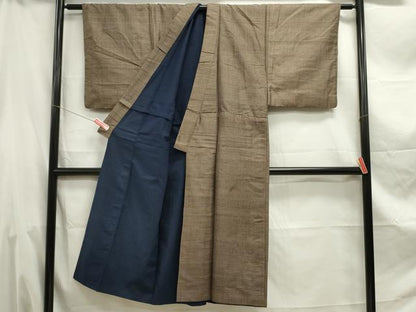 平和屋着物■男性　本場大島紬　アンサンブル　長羽織　横段文　風景文　正絹　逸品　DABE0022ya