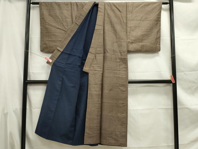 平和屋着物■男性　本場大島紬　アンサンブル　長羽織　横段文　風景文　正絹　逸品　DABE0022ya