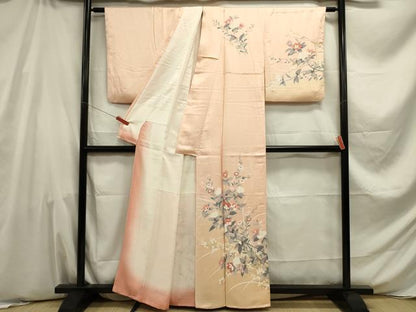 平和屋着物■訪問着　草花文　金彩　正絹　逸品　DABE0024ya