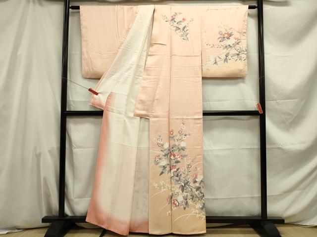 平和屋着物■訪問着　草花文　金彩　正絹　逸品　DABE0024ya