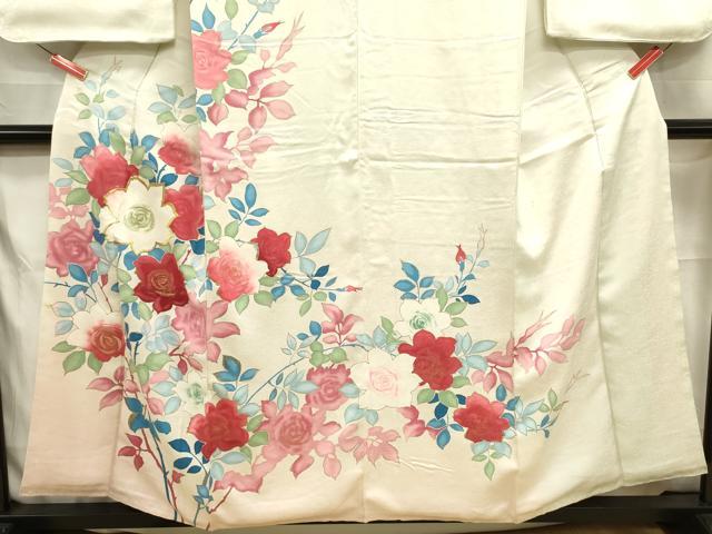 平和屋着物■訪問着　刺繍　草花文　金彩　正絹　逸品　DABE0029ya