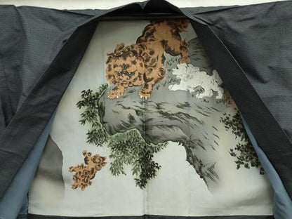 平和屋着物■男性 本場大島紬 アンサンブル 80亀甲 総詰め 正絹 逸品 DABE0030ya