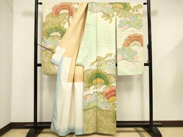 平和屋着物■豪華振袖 飛鶴枝松文 暈し染め 金彩 正絹 逸品 DABE0064ya