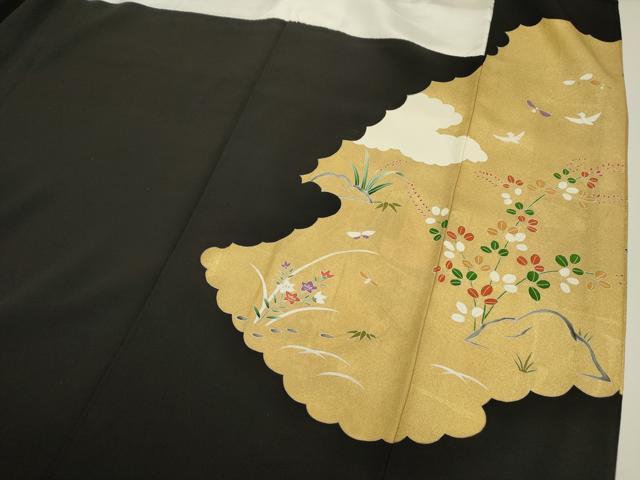 平和屋着物■豪華黒留袖　人物風景文　金彩　正絹　逸品　DABE0066ya