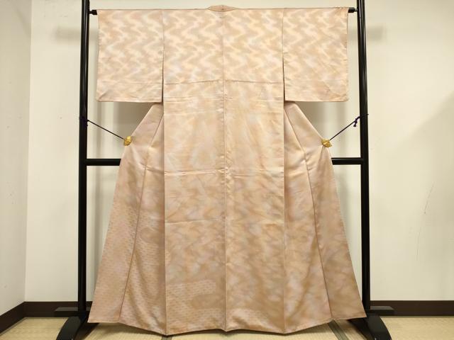 平和屋着物■上質な小紋　霞青海波　暈し染め　正絹　逸品　DABE0079ya