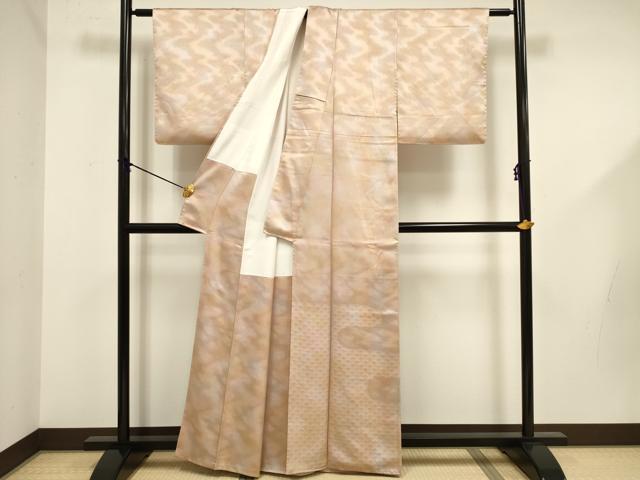 平和屋着物■上質な小紋　霞青海波　暈し染め　正絹　逸品　DABE0079ya