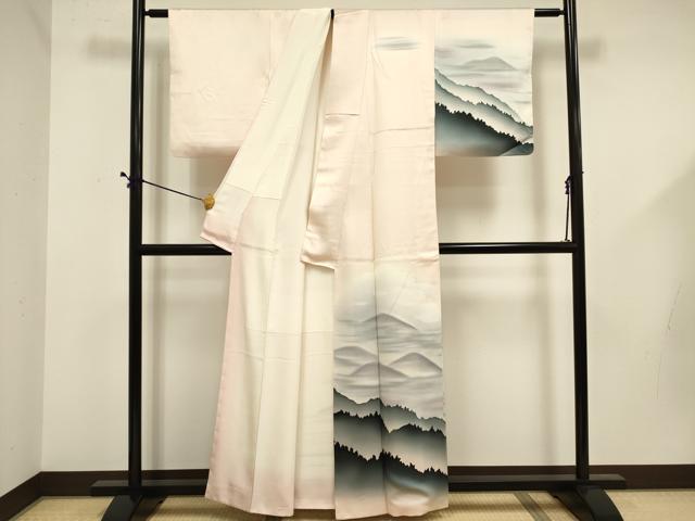 平和屋着物■訪問着　遠山風景シルエット　暈し染め　正絹　逸品　DABE0083ya