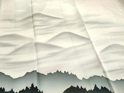 平和屋着物■訪問着　遠山風景シルエット　暈し染め　正絹　逸品　DABE0083ya
