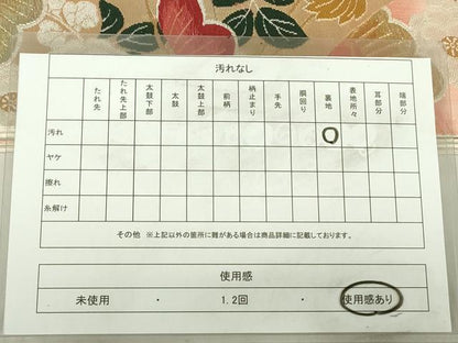 平和屋着物◎六通柄袋帯　唐織　古典調花鳥紋　正絹　逸品　DABE0084ya