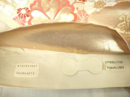 平和屋着物◎西陣　六通柄袋帯　唐織　飛鶴花文　金銀糸　正絹　逸品　DABE0104ya