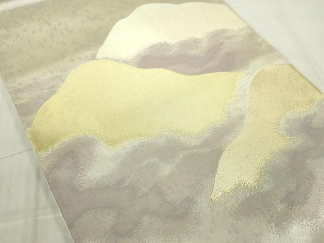 平和屋着物◎太鼓柄袋帯　遠山風景文　金銀糸　正絹　逸品　DABE0113ya