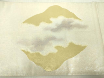 平和屋着物◎太鼓柄袋帯　遠山風景文　金銀糸　正絹　逸品　DABE0113ya