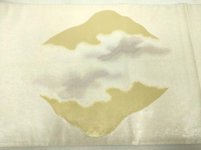 平和屋着物◎太鼓柄袋帯　遠山風景文　金銀糸　正絹　逸品　DABE0113ya